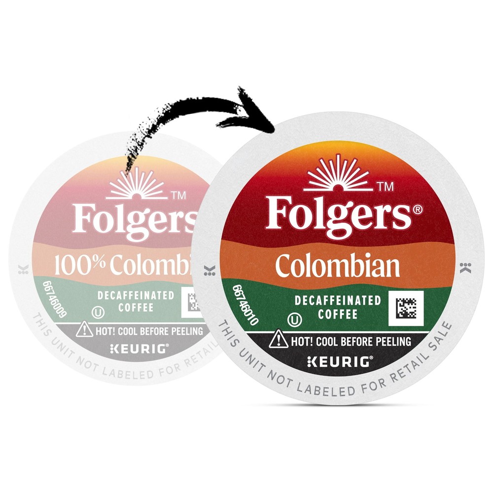 Folgers Colombian Decaffeinated Coffee, Medium Roast,24 Count Box