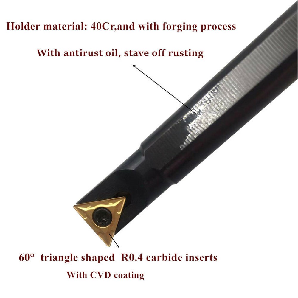10mm Lathe Internal Turning Tool Cemented Carbide Holder Boring Bar Insert STFCR