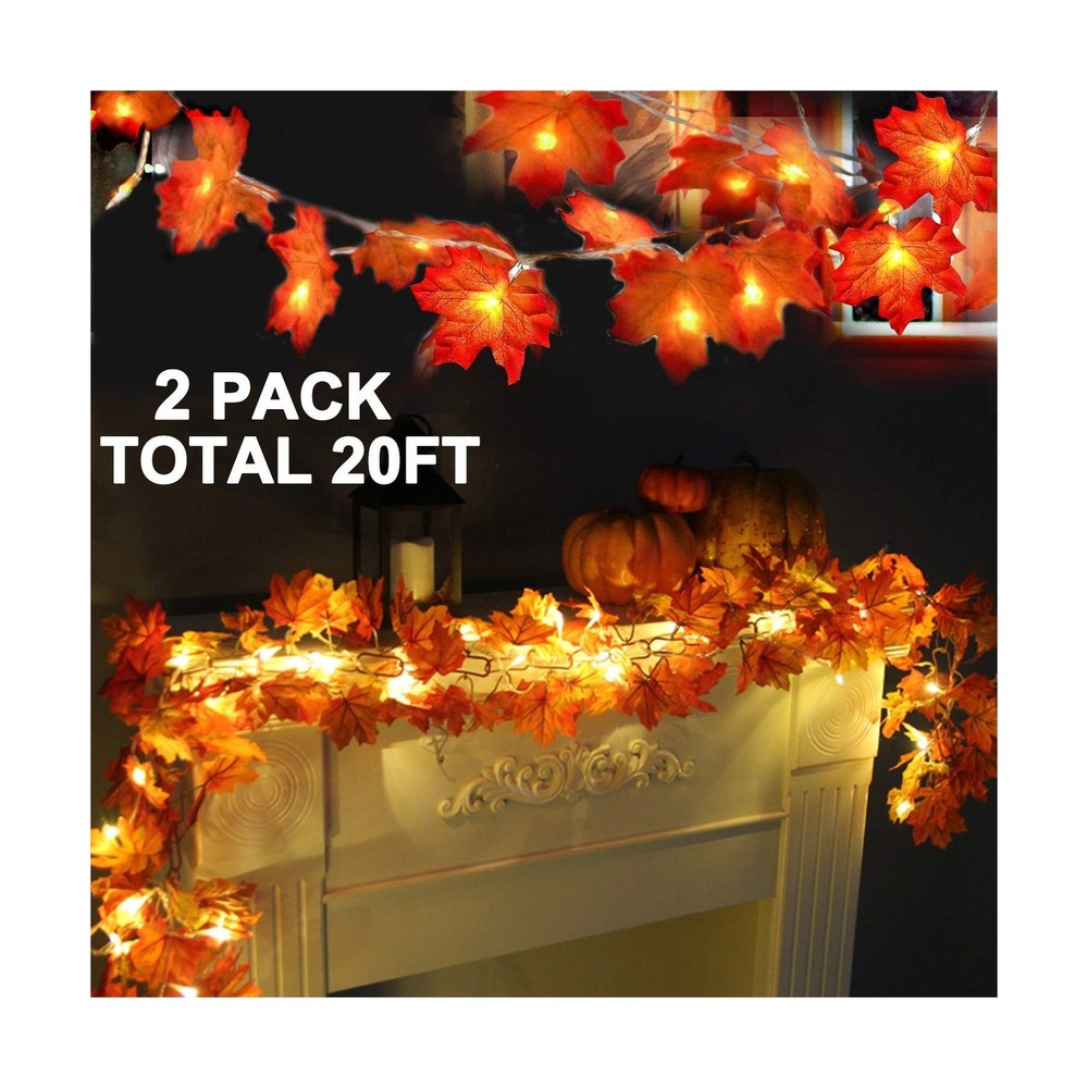 TURNMEON 2 Pack Fall Decor Enlarged Maples Leafed Halloween Fall Decorations ...