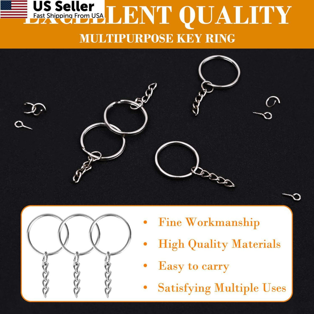 Keychain Rings for Crafts, Flasoo 360Pcs Keychains Resin Include Silver