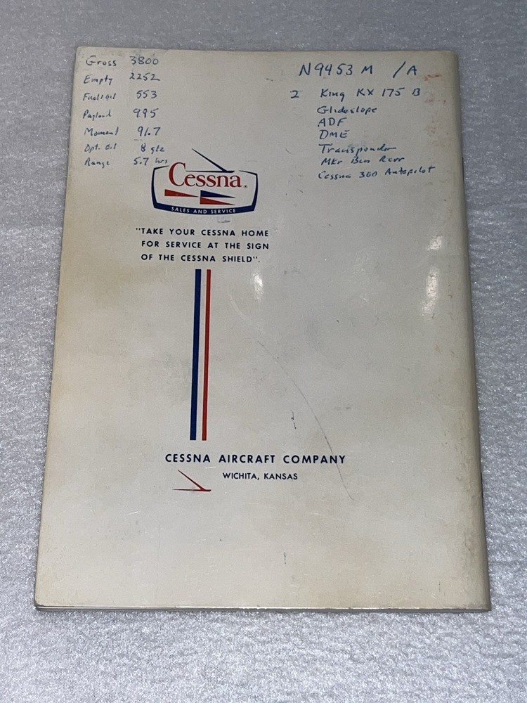 1971 Cessna Centurion Owner's Manual