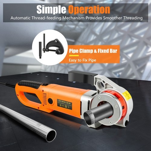 Handheld Electric Pipe Threader Threading Machine With 6 Pipe Cutter 1/2" - 2"