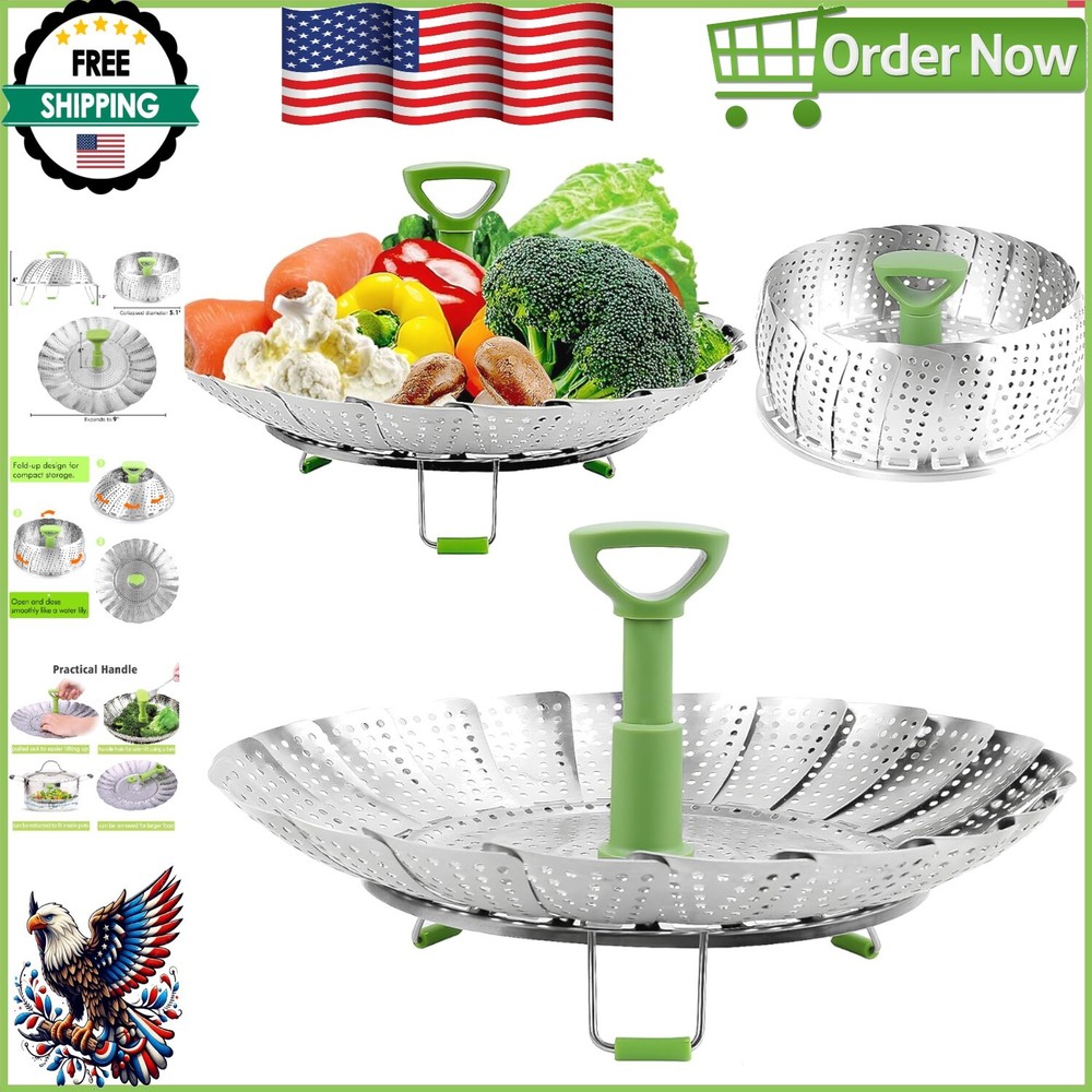 Multi-Functional Expandable Steamer Basket - Ideal for Veggies, Seafood & More