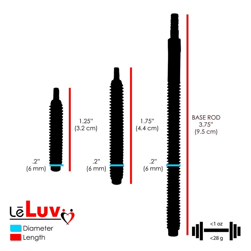 LeLuv SLIDER Penis Extender Replacement Base or Threaded Rod PAIRS