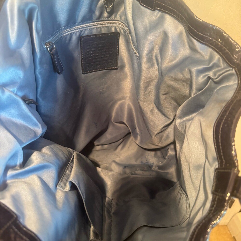 COACH Audrey Navy Blue Large Tote Y2K