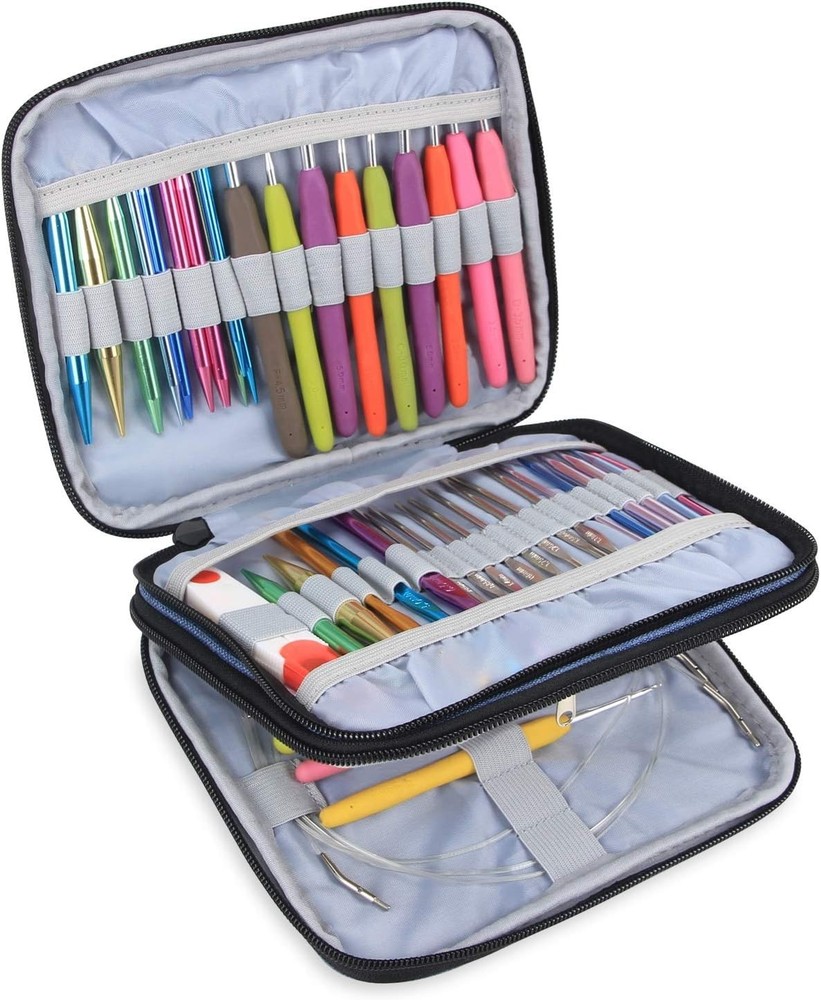 Organizer Case for Interchangeable Circular Knitting Needles, Crochet Hooks a...