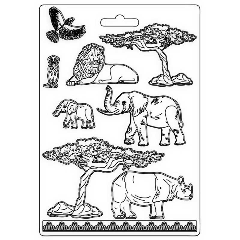 Stamperia Soft Mould A4 - Savana Collection - Elements