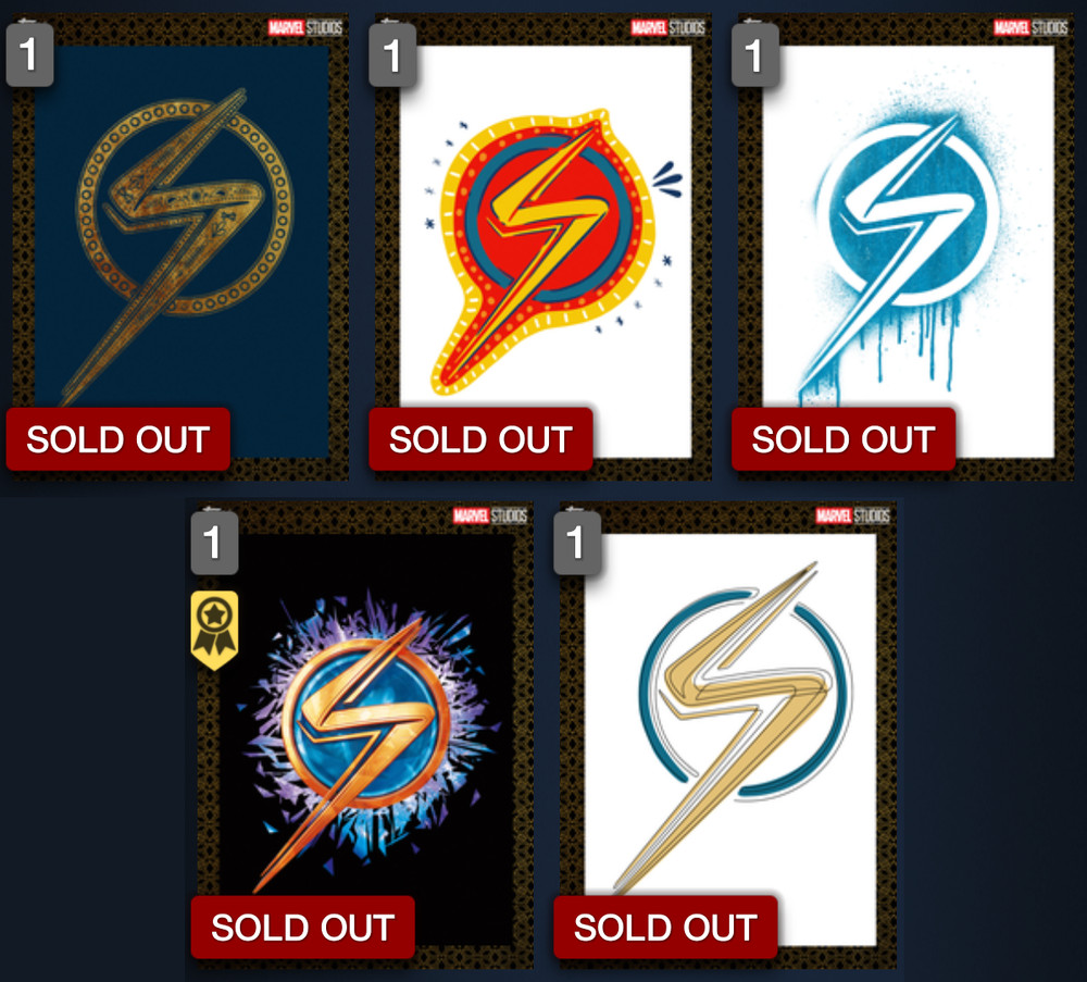 Topps Marvel Collect! 2022 Ms. Marvel Emblems Gold RARE SET + AWARD | DIGITAL