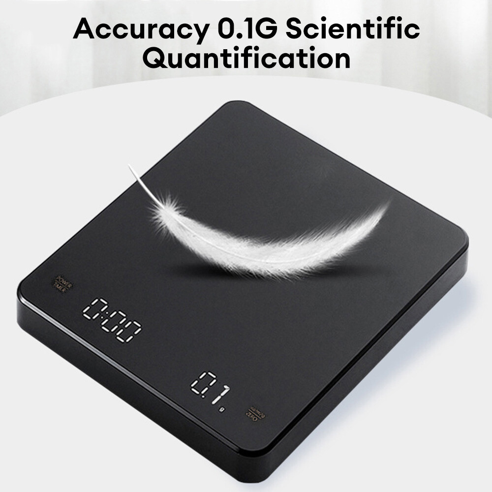 Electronic Coffee Scale black Mirror Basic Plus Known for its minimalist design