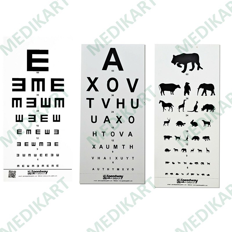 Distant Vision Testing Charts Eye Testing Chart (set of 3)