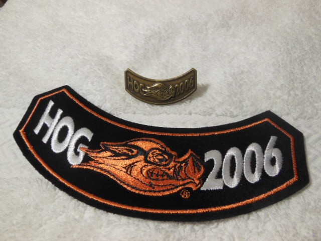 NEW HOG HARLEY DAVIDSON OWNERS GROUP 2006 PATCH & PIN SET