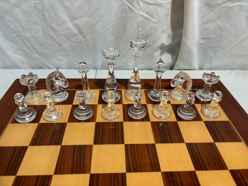 Vintage Glass Chess Set