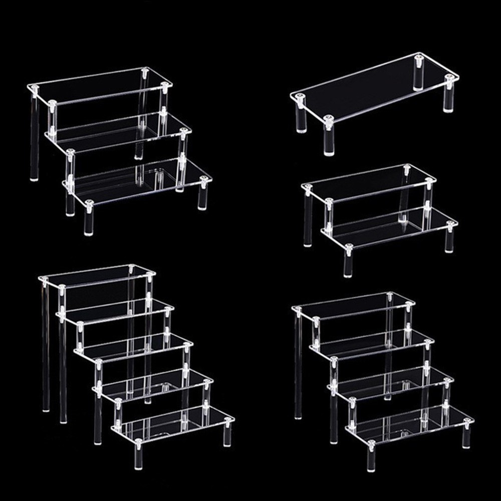 Functional Transparent Storage Rack for Perfume Figurines Acrylic Material