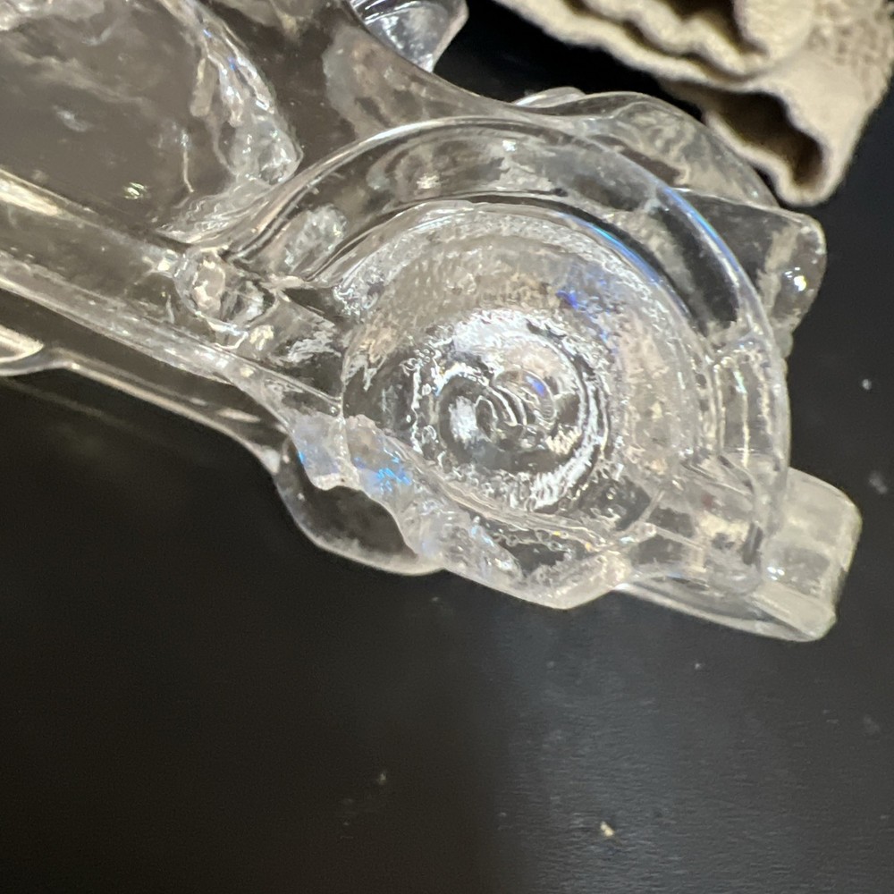 FIRE ENGINE GLASS CANDY CONTAINER ENGINE 1930s VICTORY GLASS