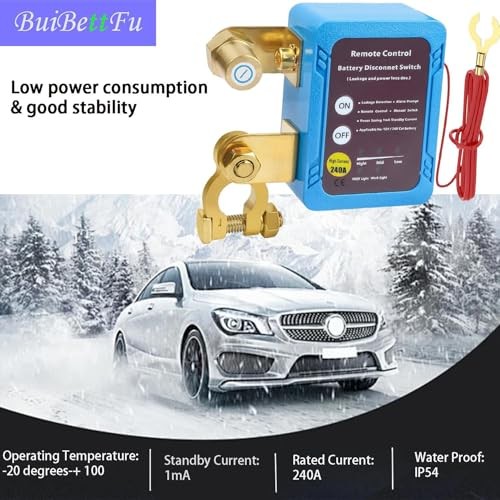 Kill Switch for Car, Remote Battery Disconnect Switch 12V 240A,Car Battery