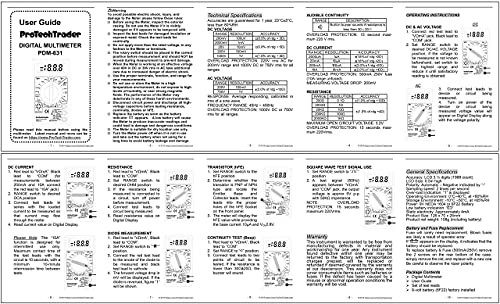 7 Function Digital Multimeter AC DC Voltage Basic Digital Multimeter PDM631