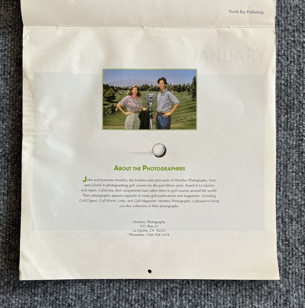 Great Golf 2001 Calendar World Golf Courses