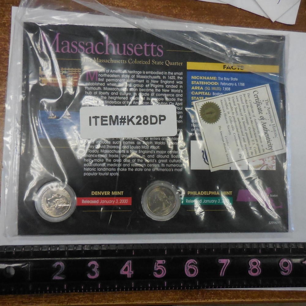 Certified Colorized Massachusetts State Quarters