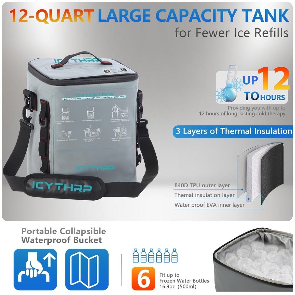 Cold Therapy Machine with Programmable Timer, Portable Ice Machine for Knee A...