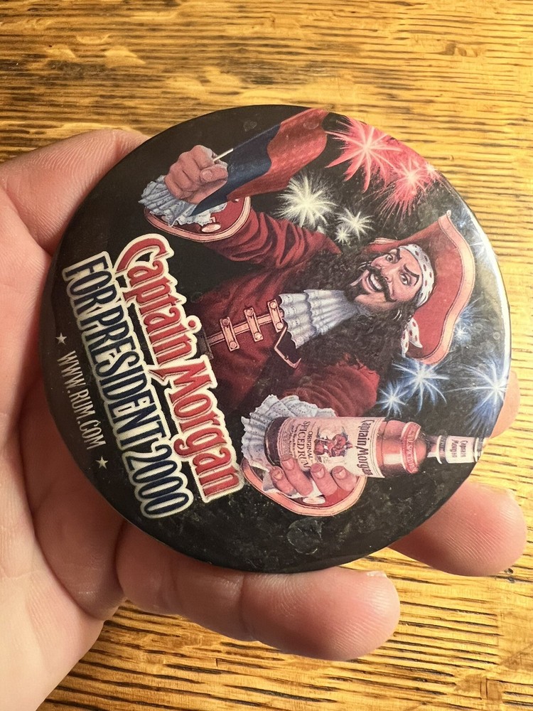2000 CAPTAIN MORGAN for PRESIDENT pinback button