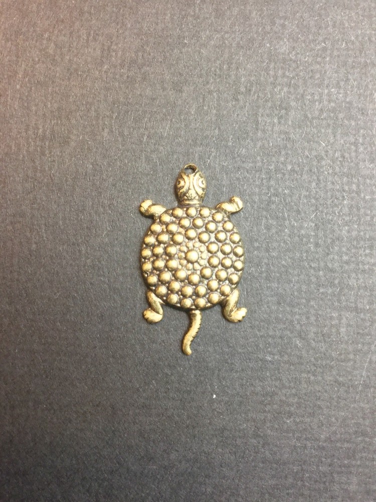 48453 - 3 Pc Turtle Jewelry Finding BRASS Oxidized