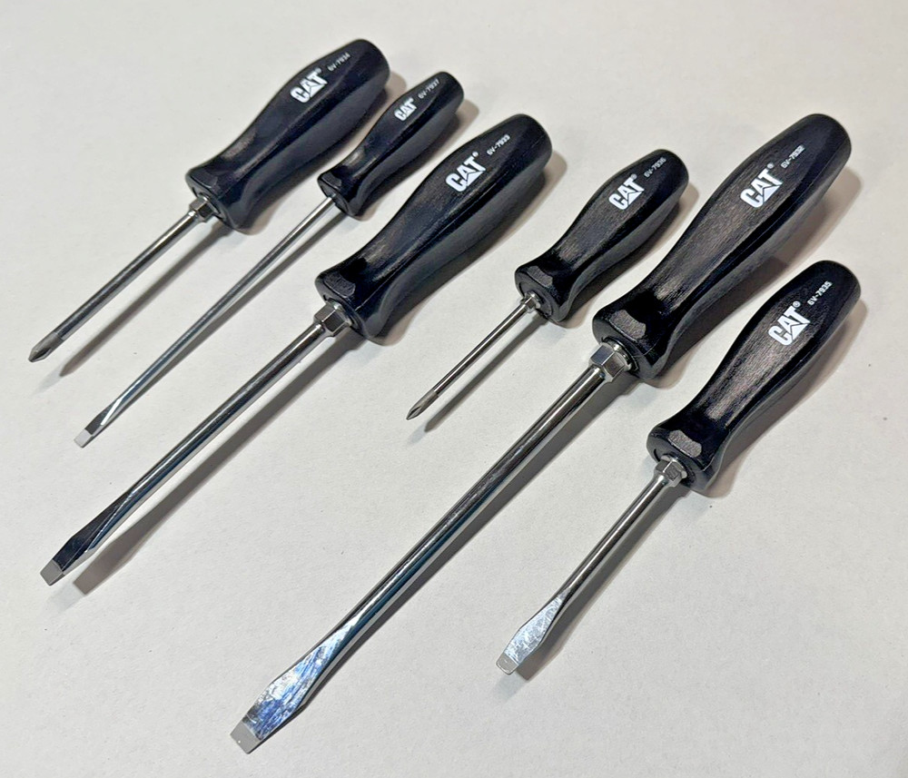 CAT Caterpillar 162-7804 6pc Screwdriver Set Hard Plastic Old  Style Handle