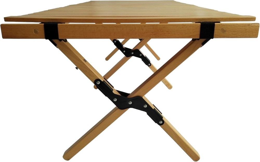 Multi Function Wooden Foldable Portable Patio Dining Table Natural Indoor Outdoo