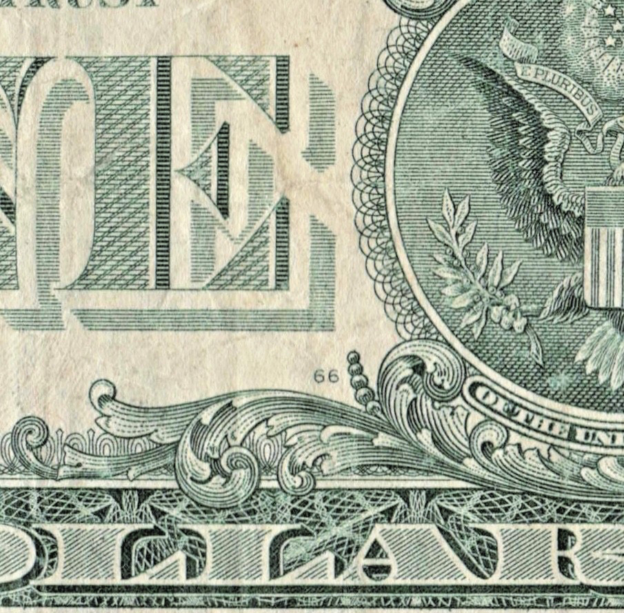 $1 Dollar Bill USD Miscut Error, Slight Misaligned Miscut 2017 Circulated