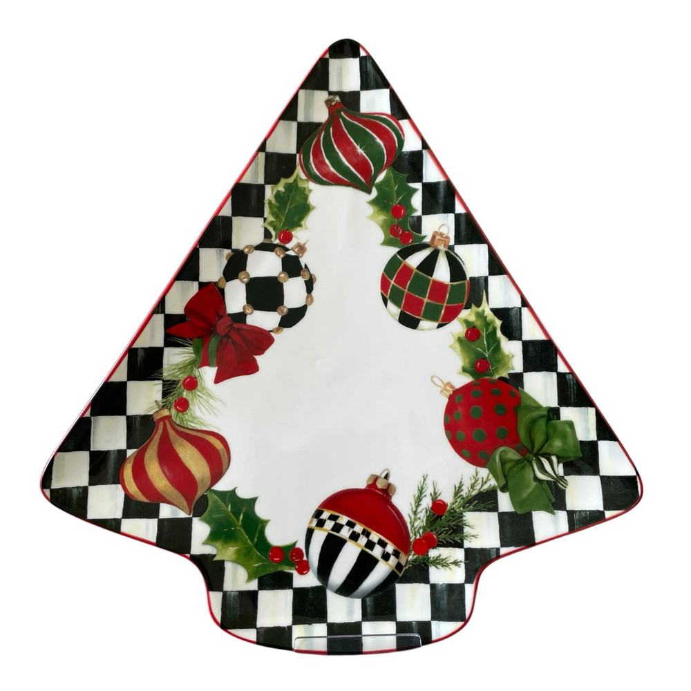 NEW Mackenzie Childs Deck the Halls Tree Serving Platter