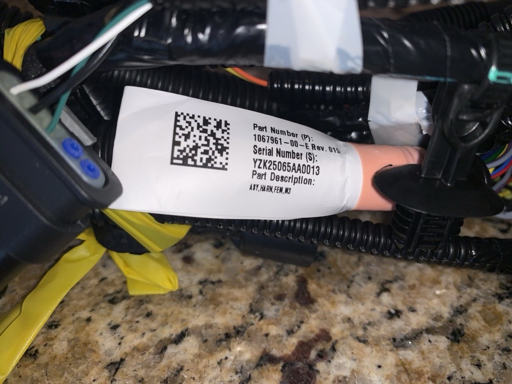 2017-22 Tesla Model 3 Front End Module Radiator Support Wiring OEM 1067961-00-E
