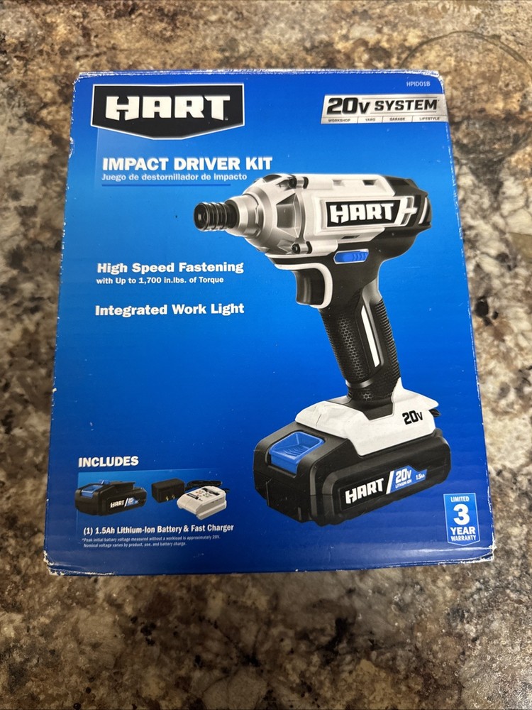 HART 20V Cordless Impact Driver Kit (HPID01B)