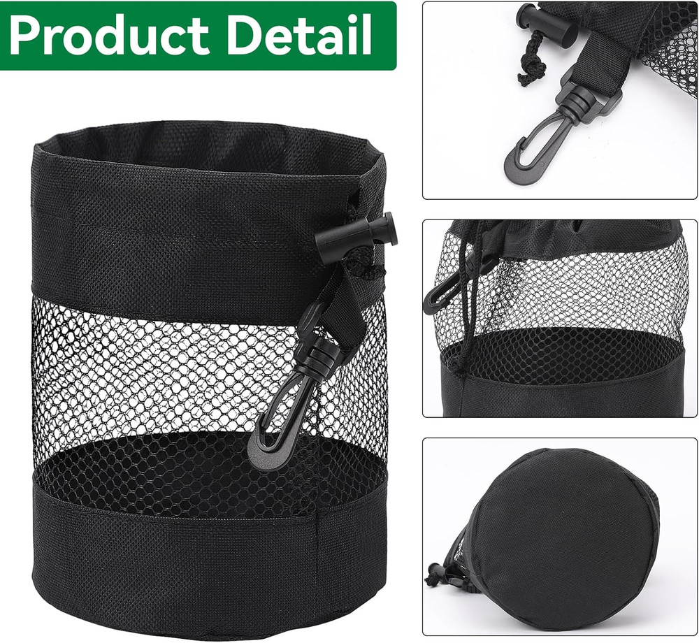 2 Pack Golf Ball Storage Bags, Nylon Mesh Drawstring Organizer Pouch
