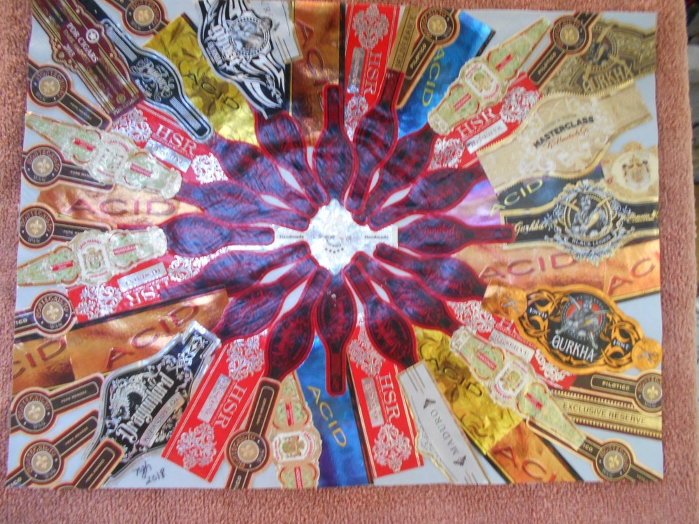 Stogie Sun. Original collage by Nancy.