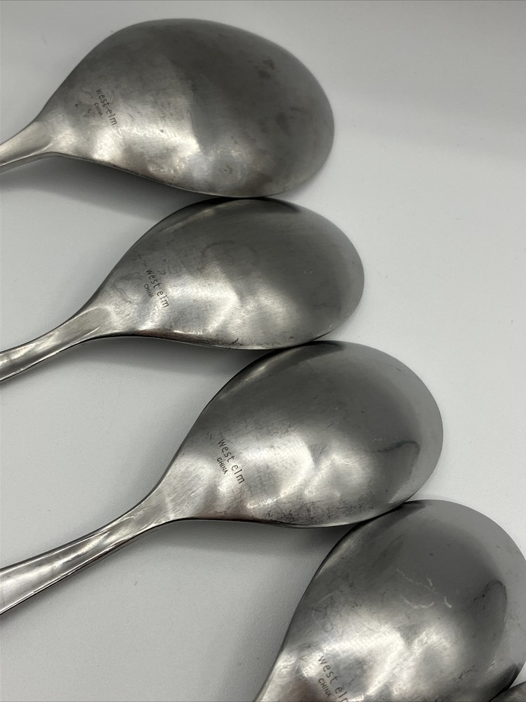 13 West Elm Stainless Satin Flatware Teaspoon & Tablespoon & Serving Silverware