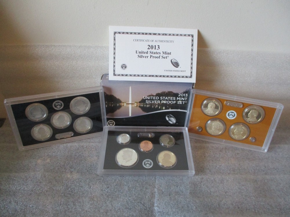 2013 SILVER PROOF SET US MINT "S" & COA + ORIGINAL OUTER BOX