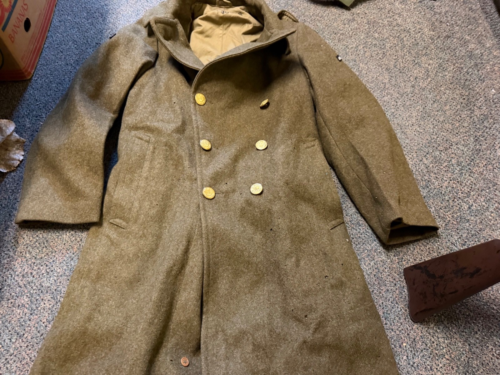 ORIGINAL WWII US ARMY WINTER M1938 GREATCOAT OVERCOAT- MEDIUM/LARGE 42R