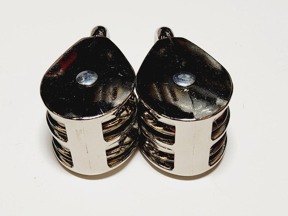 Double Pulley Fixed Eye Nickel Plate 2" 2pk