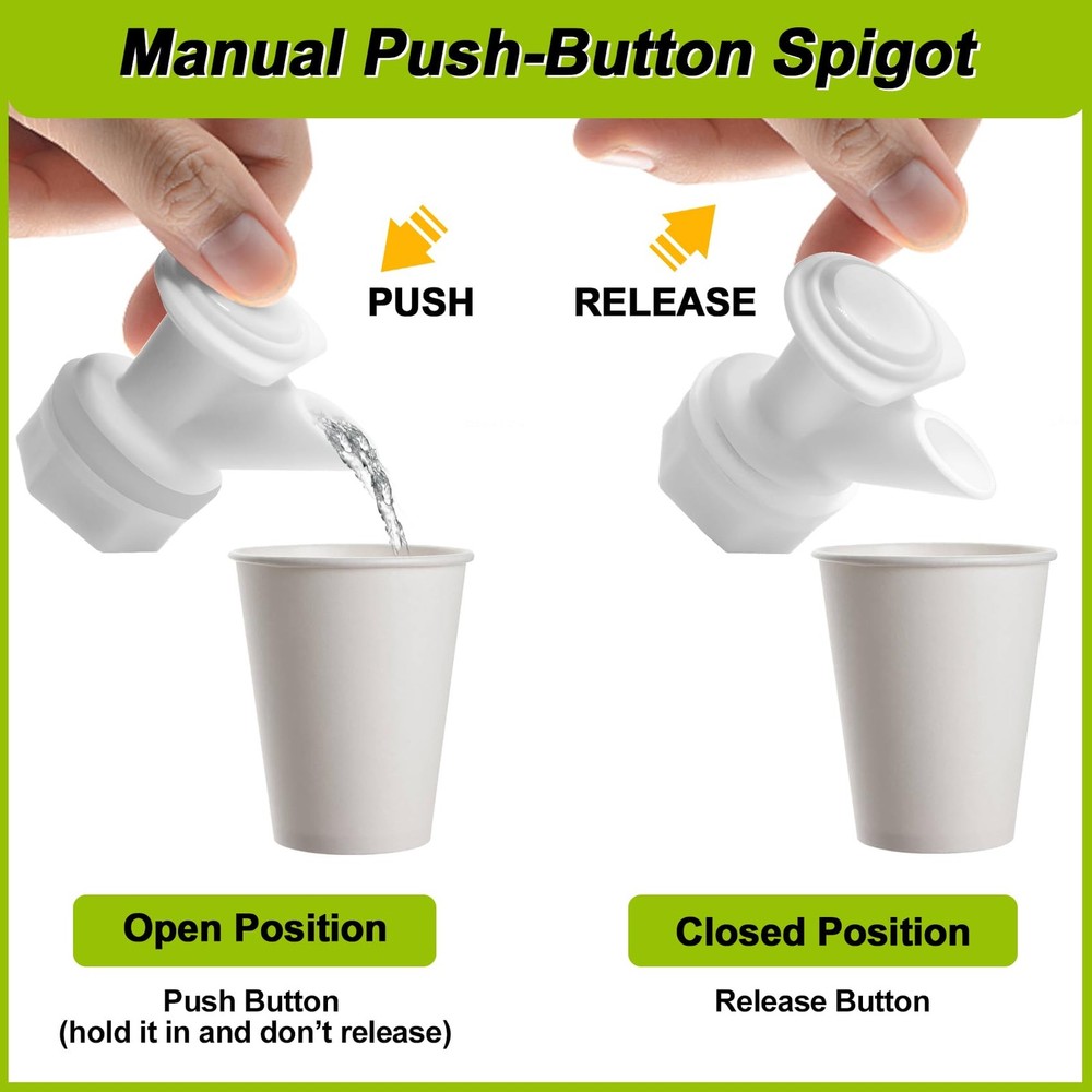 5-Pack Push Button Spigot Kit Compatible with Igloo Coolers 2 3 5&10 Gallon S...