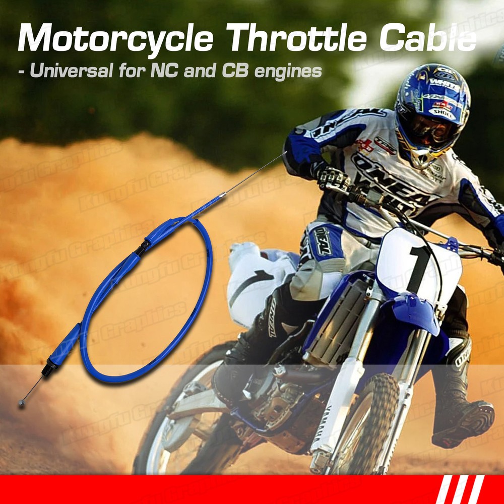 Adjustable Motorcycle Throttle Cable Carburet Wire for CB NC Engines,Blue