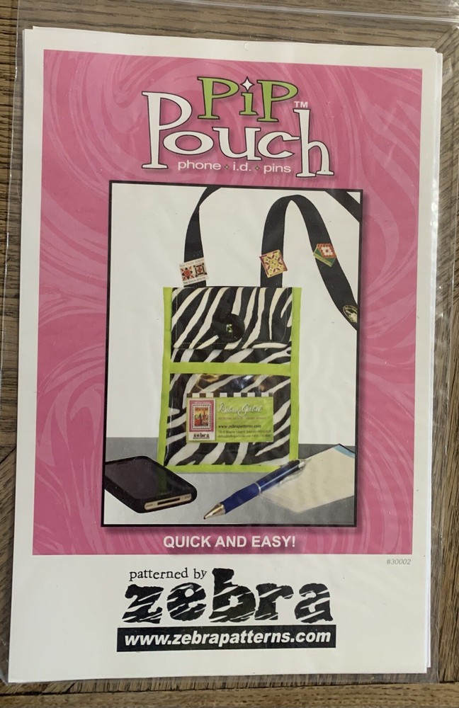 Pip Pouch Phone Holder Zebra Patterns Sewing Pattern
