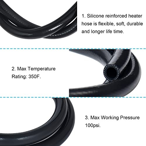 (ID:6MM) 1.5 M Silicone Heater Hose Coolant Radiator 1/4"X5FT 1PLY Reinforced