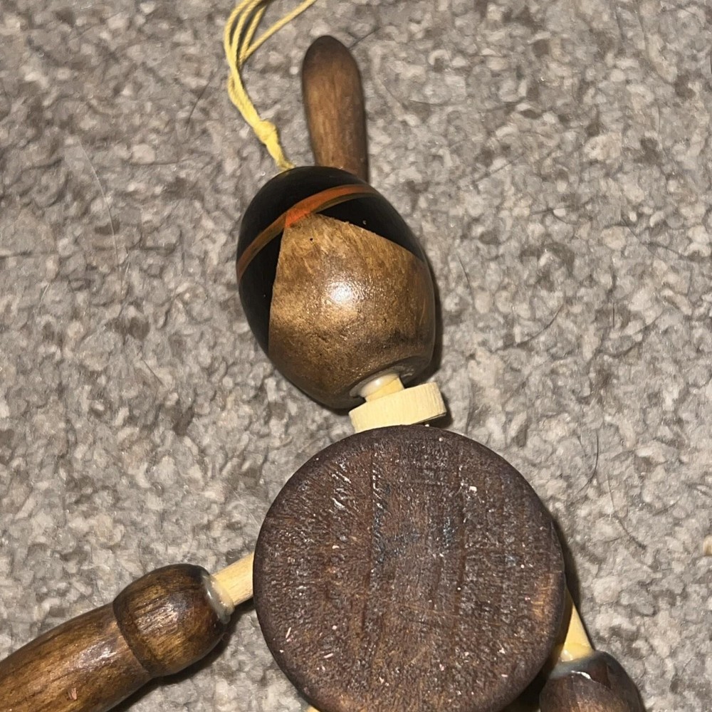 Hand Painted Wood Native American Pull String Jumping Dancing PUPPET ORNAMENT