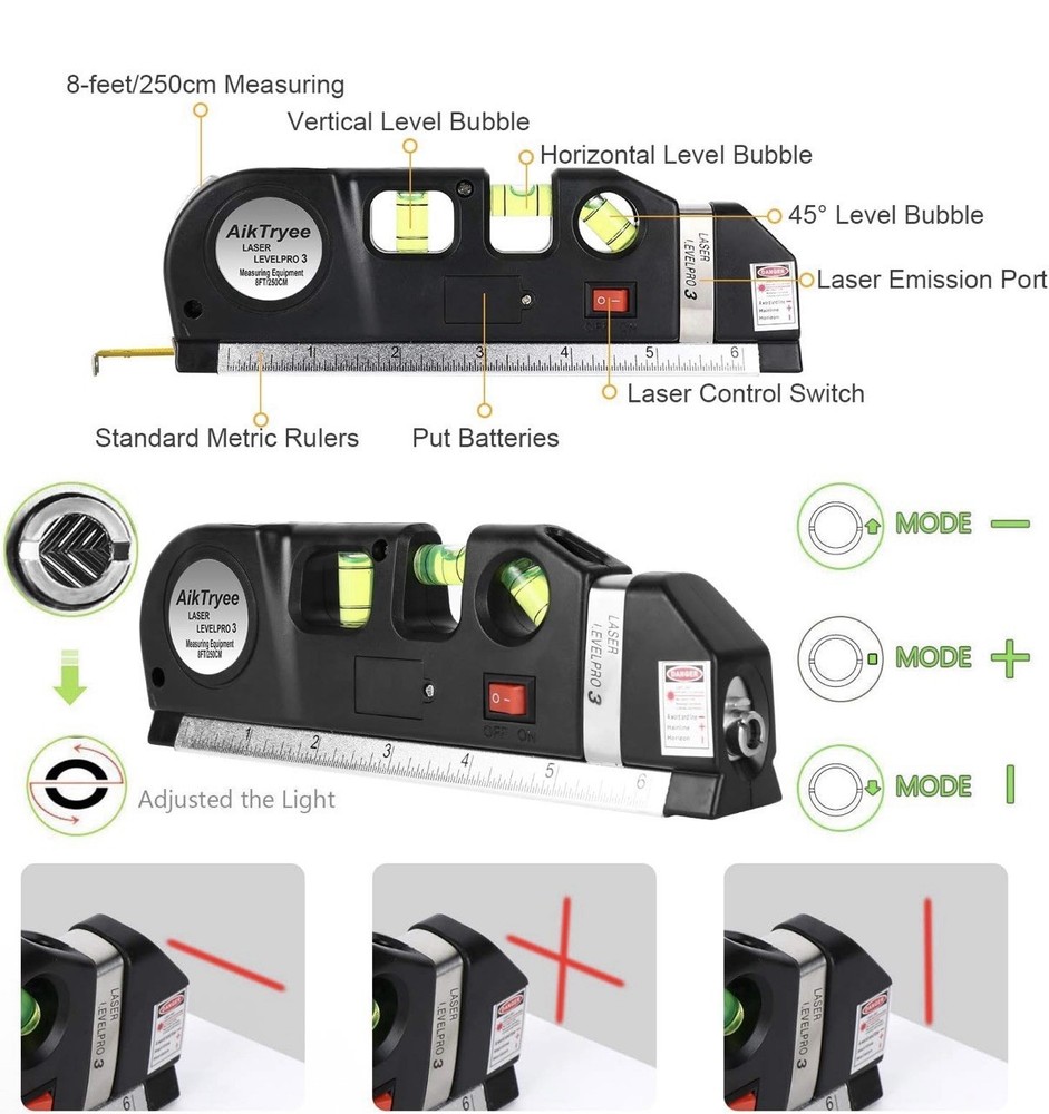 Laser Level Line Tool Multipurpose Laser Level Kit Standard Cross Line Laser