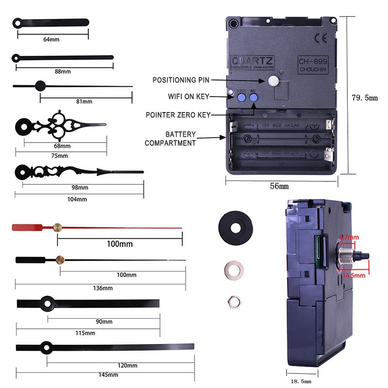 Smart Wifi Wall Clock Movement WIFI Automatic Timing Mechanism Replace Part