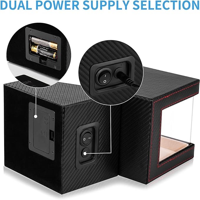 Automatic Rotation Single Watch Winder Box Leather Storage Display Case Gift✨
