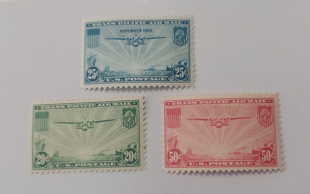 CC20-22 1935-37 CHINA CLIPPER ISSUES  MINT HINGED