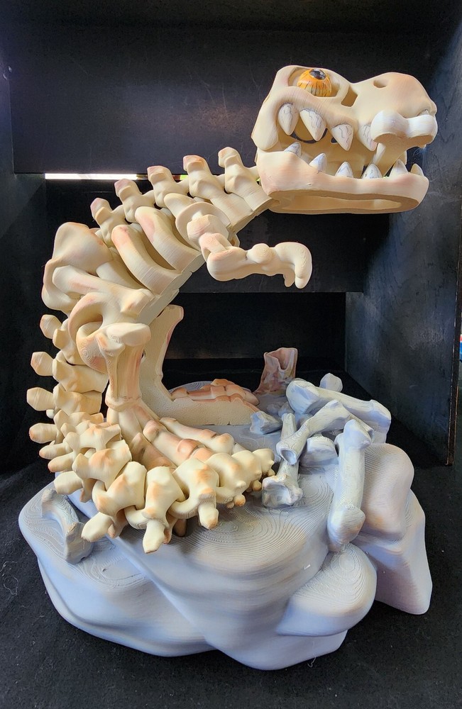 Hand painted 3D Painted 12 inch tall T-Rex Skeleton