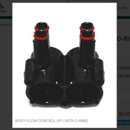 BODY FLOW CONTROL UF1 WITH O-RING # 1907