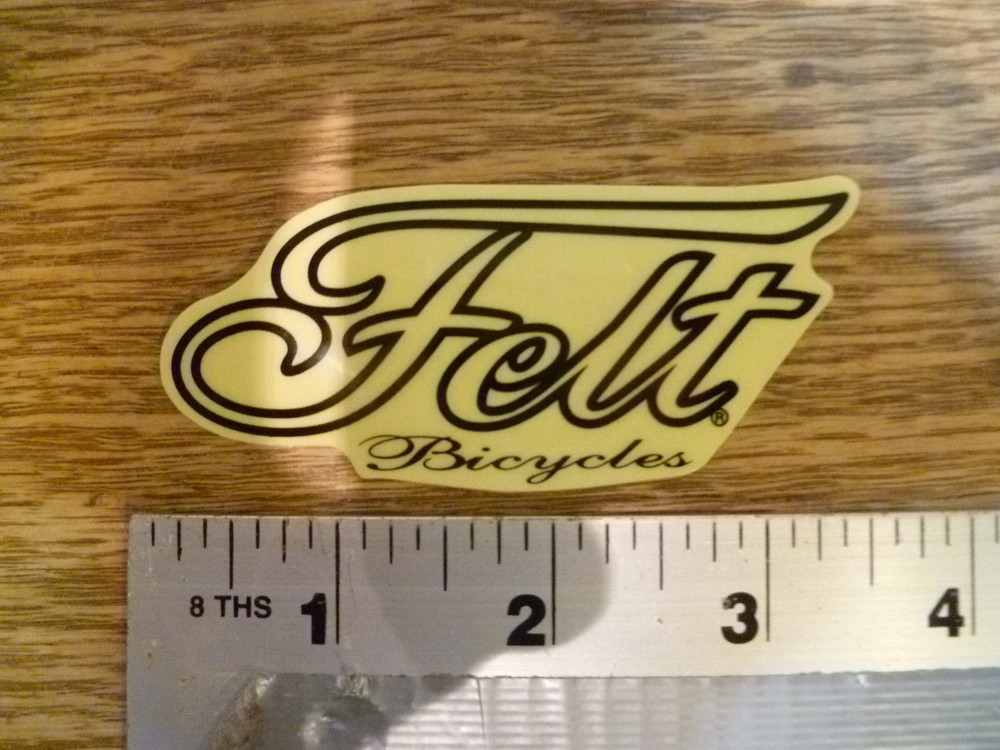 Felt Bikes Large Script WHITE/clear Sticker Decal