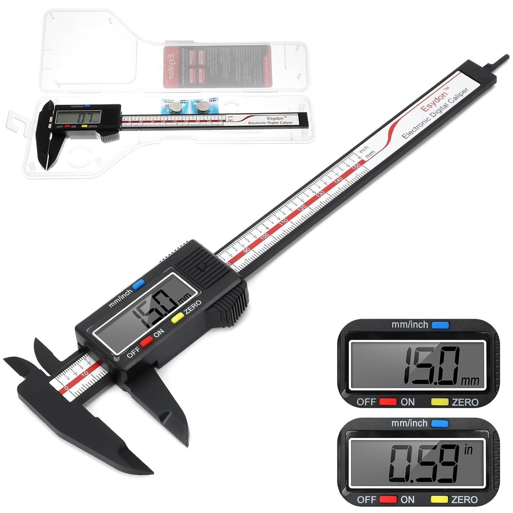 Digital Caliper, Upgraded Calipers 6 inch, Measuring Tool, Electronic Ruler, ...